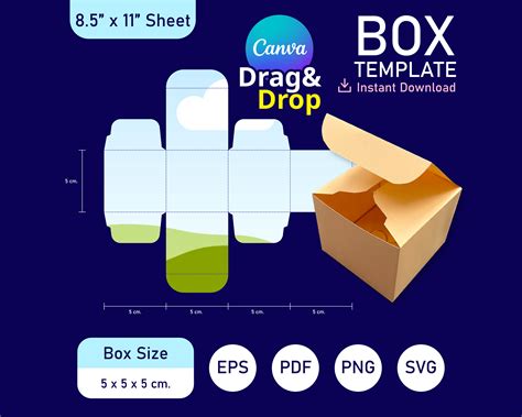 Classic Box Template Square Box Template Box Packaging Classic Box