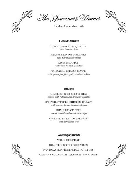Classic Buffet Menu Design Template by MustHaveMenus