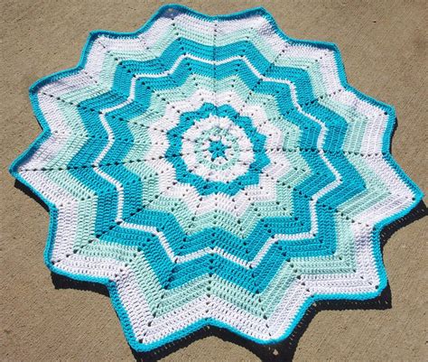 Classic Round Ripple Crochet Baby Blanket - …