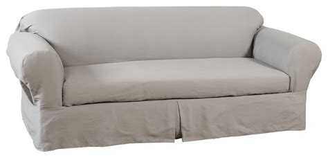 Classic Slipcover 2-Piece Twill Loveseat Slipcover - Houzz