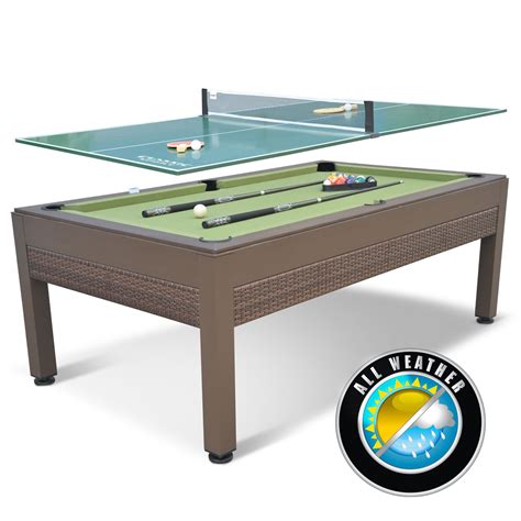 Classic Sport 84" Outdoor Wicker Billiard Table with Table …