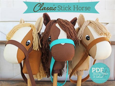 Classic Stick Horse Sewing Pattern and Tutorial Beginner Pattern Easy