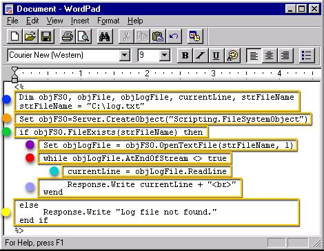 Classic asp file system object.  The following code creates a text file (...