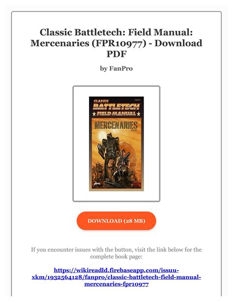 Download Classic Battletech Field Manual Mercenaries Fpr10977 By Fanpro