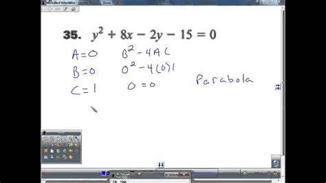 Classify the conic and write the equation in standard form 35 YouTube