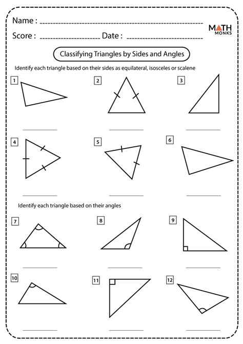 Classifying Triangles By Angles Worksheets