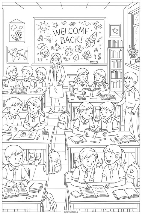 Classroom Coloring Page
