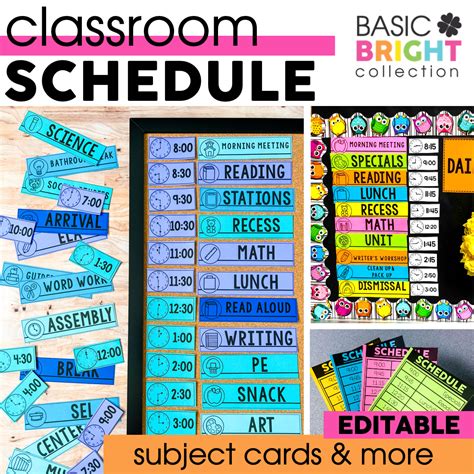Classroom Daily Schedule {Editable} Classroom daily schedule