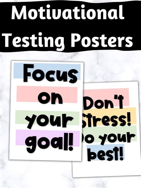 Classroom Motivational Posters for Testing Testing motivation