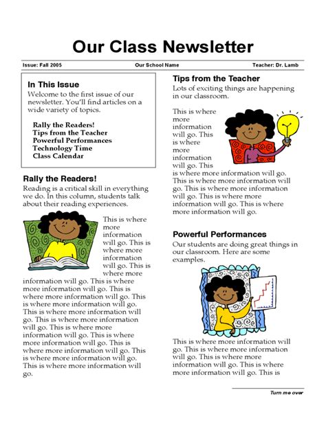 Classroom Newsletter Template 3 Free Templates in PDF, Word, Excel Download