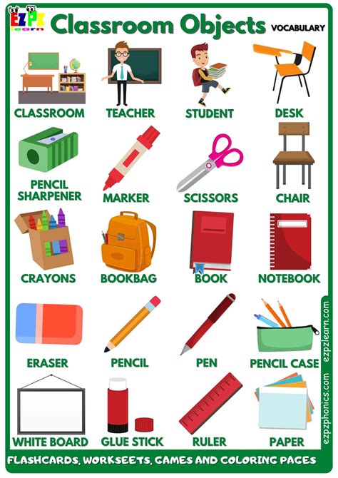 Classroom Objects. 