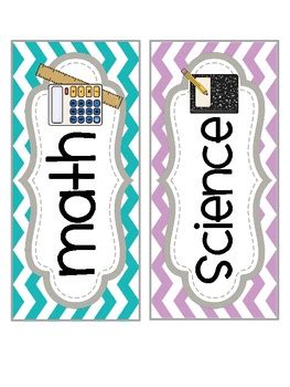 Classroom Subject Labels Chevron Classroom Subject Labels Subject Labels Classroom Labels