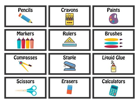 Classroom Supply Labels For Primary Teachers With Picture Clues Free