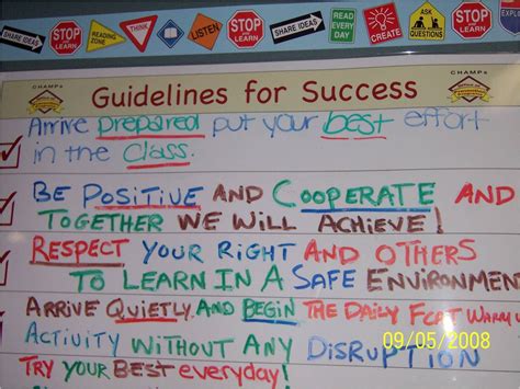 Classroom guidelines for success