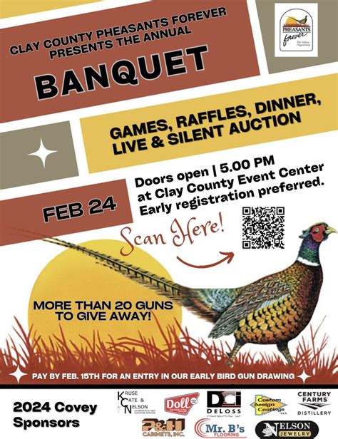 Clay County Pheasants Forever 2024 Annual: Sat, Feb 25, 2024