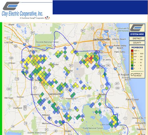 To see power outages in St. Johns, Nassau and other Florida counties, view outage map. (Report an outage.) Clay Electric. To see power outages in Clay and other areas served by Clay Electric, view .... 