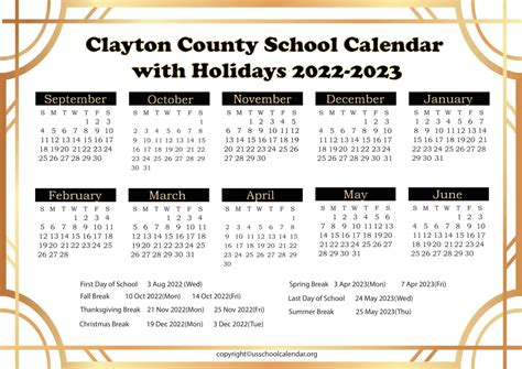 Clayton County Calendar