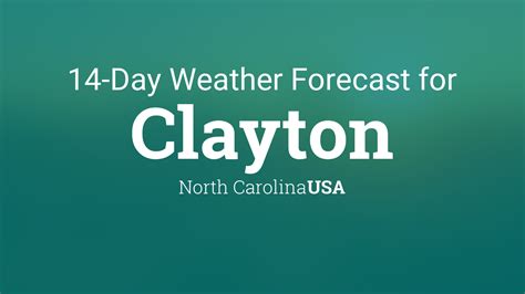 Clayton NC 35.64°N 78.45°W (Elev. 299 ft) Last Update: 7:09 pm EDT Oct 9, 2023. Forecast Valid: ... Hourly Weather Forecast. National Digital Forecast Database. . 
