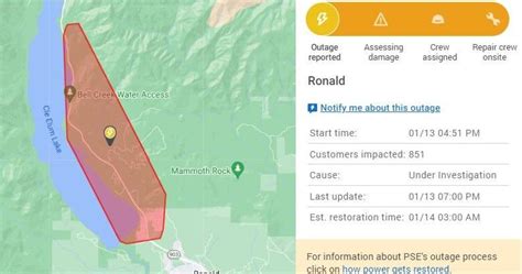 The Pacific Power Outage Map says power has been restored to all but two customers in the Sunnyside area. ... Power outage near Cle Elum Lake in Kittitas County expected to be restored by 3 a.m.. 