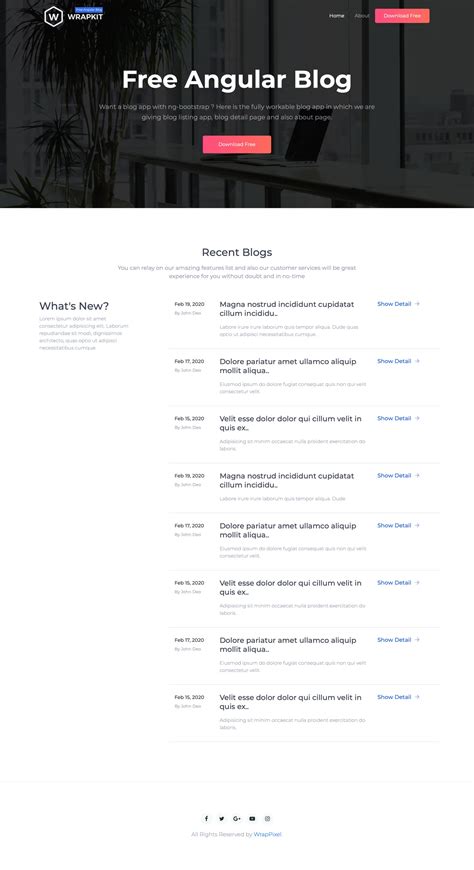 Clean Angular Blog Template