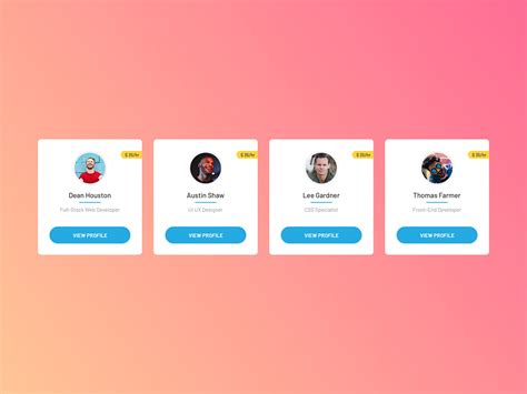 Clean and Flat User Card with Hourly Rate 1 Bootstrap 4 Template
