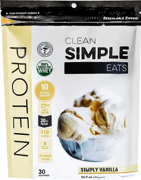 Clean and simple eats. Learn More. Why use Clean Simple Eats Protein Powder: CSE Protein Powder is made with all-natural ingredients, 20 grams of grass-fed protein, and a digestive enzyme blend to aid in digestion and absorption. Fuel your day with just one serving or support your workout; optimal for building muscle post-workout recovery. How is our P. 