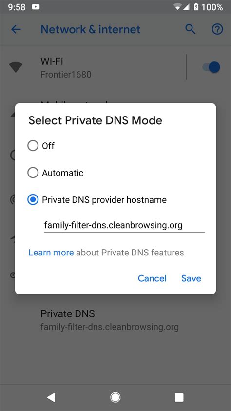 Clean browsing dns.  Find the toggle for &ldquo;Use secure DNS to speci...