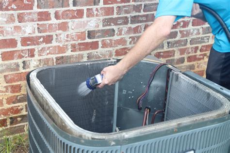 Clean condenser coil. A central air conditioning system consists of two main components: an indoor air handler and an outdoor compressor. The air handler contains an evaporator coil and a fan to force a... 