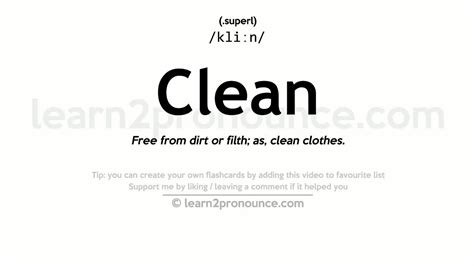 Clean meaning. How to use clean in a sentence. free from dirt or pollution; free from contamination or disease; free or relatively free from radioactivity… See the full definition 