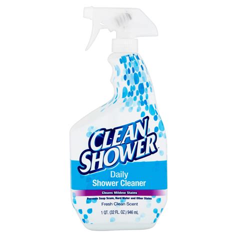 Clean shower daily shower. Contains (8) 28 ounce bottles of daily shower cleaning spray ; Daily shower spray made with plant-based cleaning power. Cleans without having to rinse. Biodegradable formula dissolves and prevents soap scum. Works on showers, tile, fixtures, glass and tubs. Cruelty free. Tested by people, not on animals. 