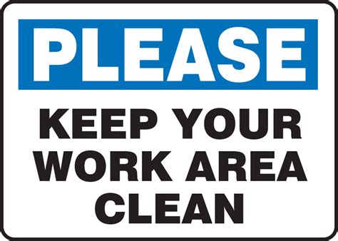 Clean up your area. Housekeeping Safety Sign, Notice Please Clean Up This Area After Eating Signs, A sign is the best way of reminding workers to clean up after them self ... 