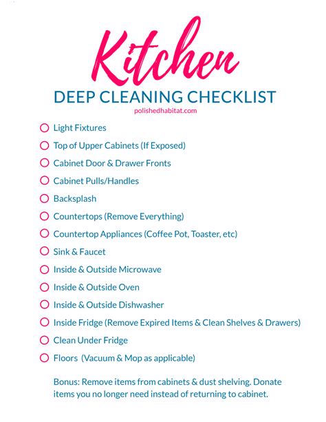 Cleaning Checklist Free Printable A Quick Guide For Deep Cleaning