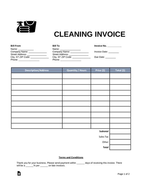 Cleaning Invoice PDF - Templates, Free, Download Template.net