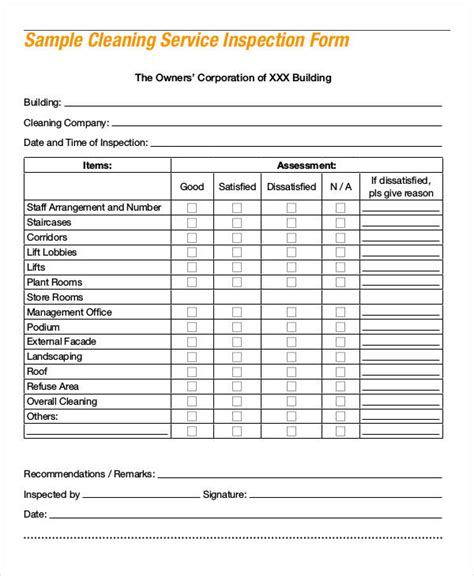 Cleaning Service Forms Templates Master of Documents