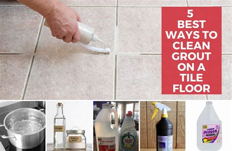 Cleaning floor grout. Using a paper towel will help protect the paint, as well. 3. Scrub the grout with a toothbrush. Once you have let the cleaner sit on the grout, take a toothbrush or a grout cleaning brush, and gently run it over the grout. You should not have to scrub the cleaner off the grout very hard to remove any grime or dirt. 