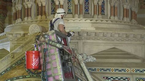 Cleaning is underway for the mosaic at Cathedral Basilica of St. Louis