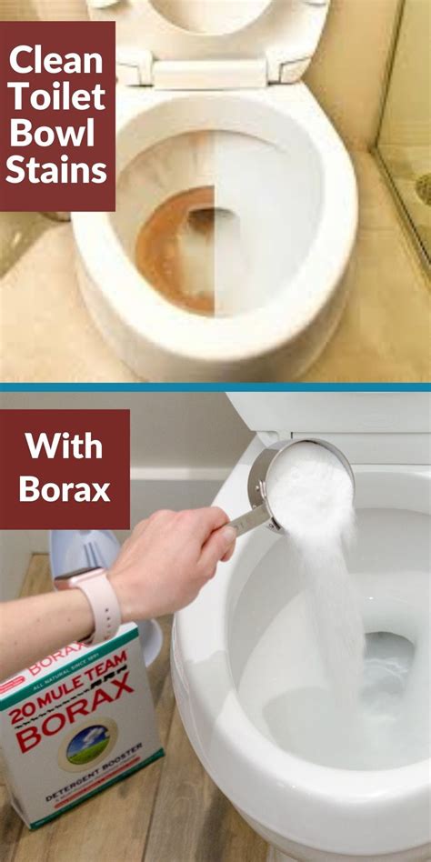 Cleaning toilet bowl stains. Remove Stains With Vinegar And Baking Soda. Start cleaning toilet stains by pouring a cup of baking soda into the toilet bowl, followed by two cups of white vinegar. The mixture will fizz and bubble, a reaction that helps lift stains from the bowl's surface. Allow it to sit for several hours or overnight for the best results. 