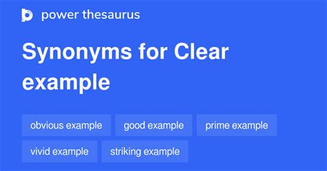 Clear Example Synonym