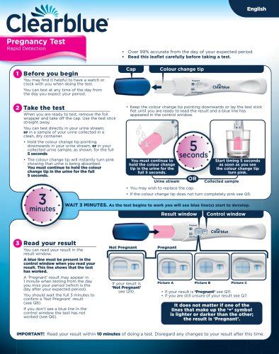 Clear blue ovulation instructions pdf. Find out more about testing early for pregnancy. Clearblue® Early Digital: 78% of pregnant results can be detected 6 days before your missed period. >99% accurate at detecting typical pregnancy hormone levels. Note that hormone levels vary. See insert. 