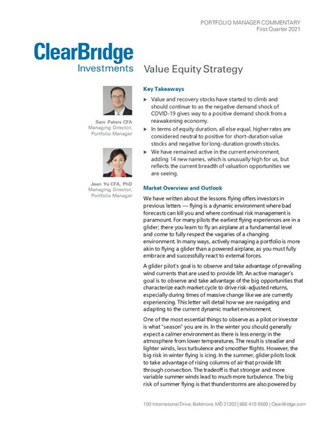 ClearBridge Value Equity Strategy Portfolio Manager Commentary Q3 2021