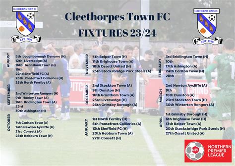 Cleethorpes Town Fixtures and Results Football Web Pages