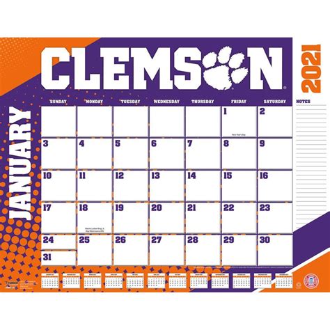 Clemson Fall Calendar