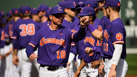 Clemson baseball. 1 day ago · The Tigers (19-2) are ranked No. 5 in the latest USA TODAY Sports baseball coaches poll, seven spots ahead of No. 12 Florida State. Coach Link Jarrett’s Seminoles have started their season a perfect 19-0 and are ranked No. 7 by Baseball America, which has the Tigers at No. 3 in its Top 25 rankings. The start of this weekend’s series was ... 