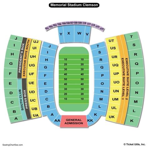 Clemson Memorial Stadium Seating Chart. NOTE: Seat
