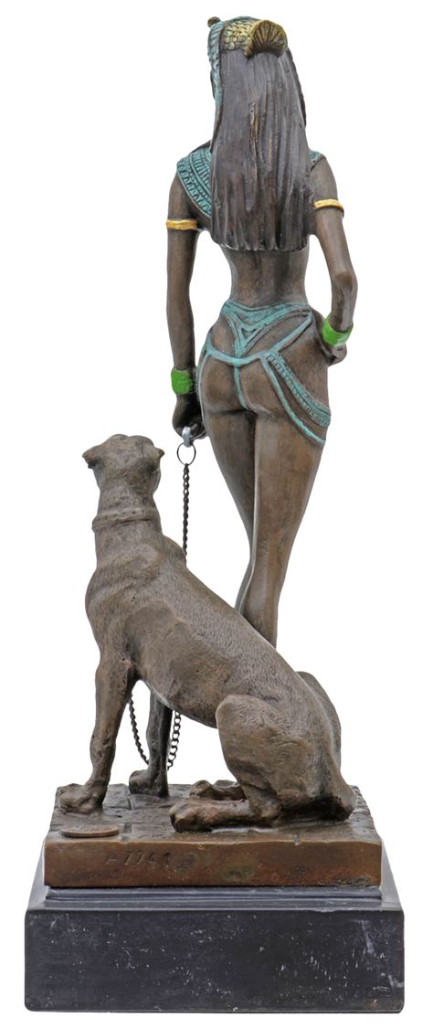 Cleopatra with Panther Bronze Sculpture