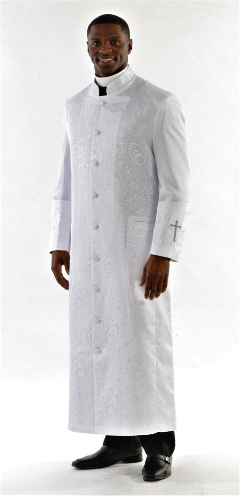 Clergy white robes. Product Description. Clergy Robe. Exquisite White Clergy Robe. Ornated with White Trimming Around Cuffs & Middle Of Robe. Optional Stole Available for Purchase. Sized According To Your Suit (Or Chest) Size. Available in Sizes 40-62. *Please note that the stole is optional and must be purchased with item*. Clergy Robes, Clergy … 