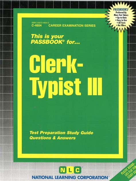 Clerk Typist III Passbooks Study Guide