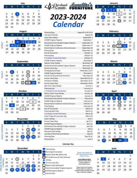 Cleveland County Schools Calendar 23-24