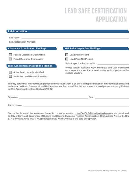 Cleveland Lead Certification