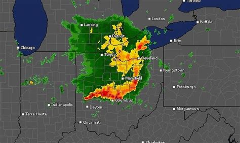Cleveland doppler radar. The Doppler and Windprofiler radars in southwestern Ontario and the adjacent northern American area states (the Great Lakes area). The American Doppler radars at Detroit, Cleveland and Buffalo are ... 